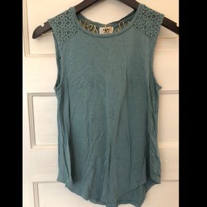 Old navy teal tank top lace detail XS
